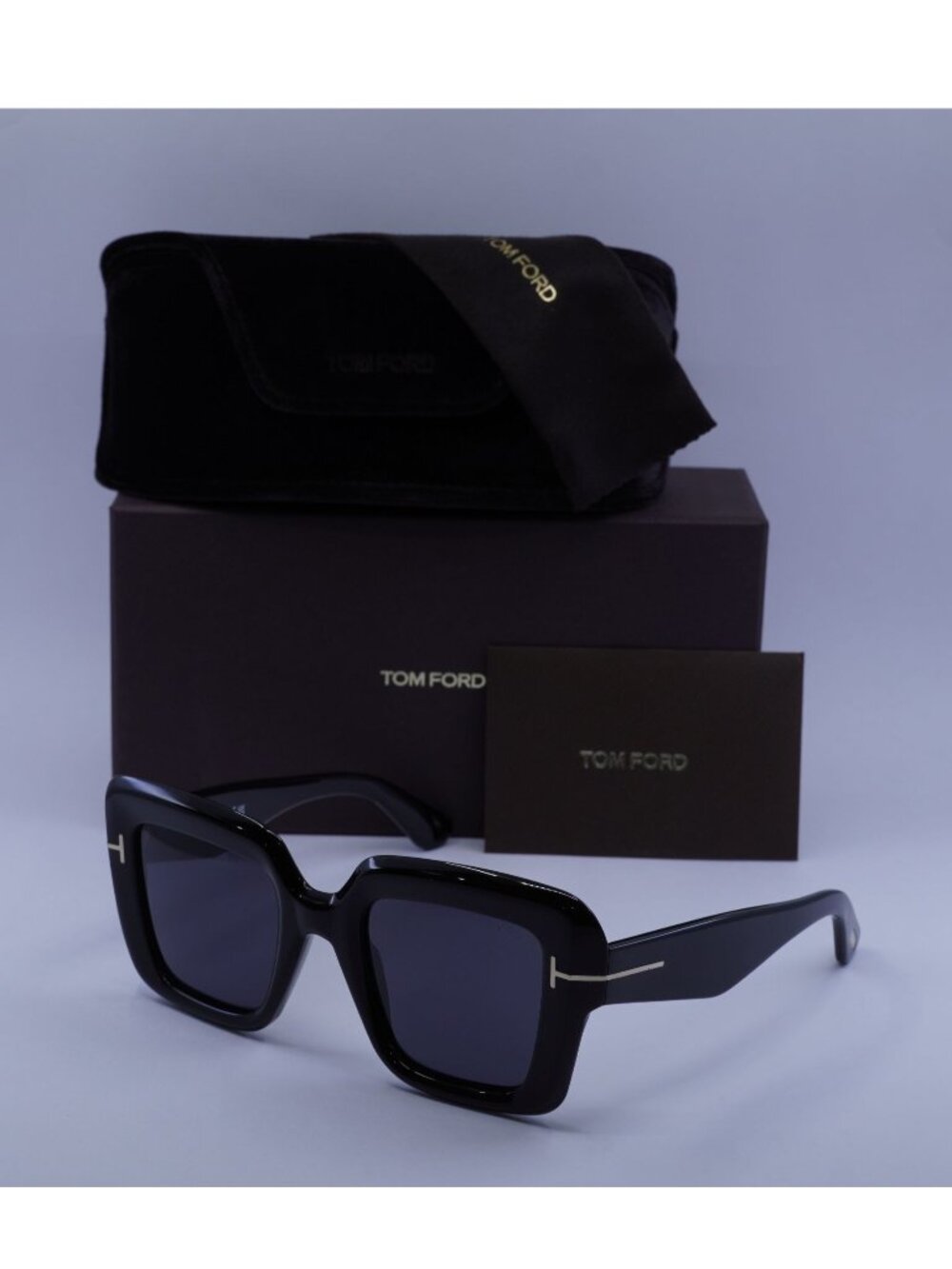 Tom Ford Esme FT1157 01A Square Sunglasses - Black / Smoke